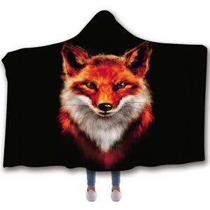 Hoodie Deken Met Mouwen - Onesie - Plaid - Fleece Blanket - Knuffeldeken - Dames - Heren - Kinderen - Vos - Kinderen