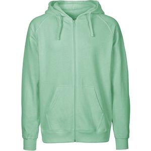 Fairtrade Men's Zip Hoodie met capuchon Dusty Mint - 3XL
