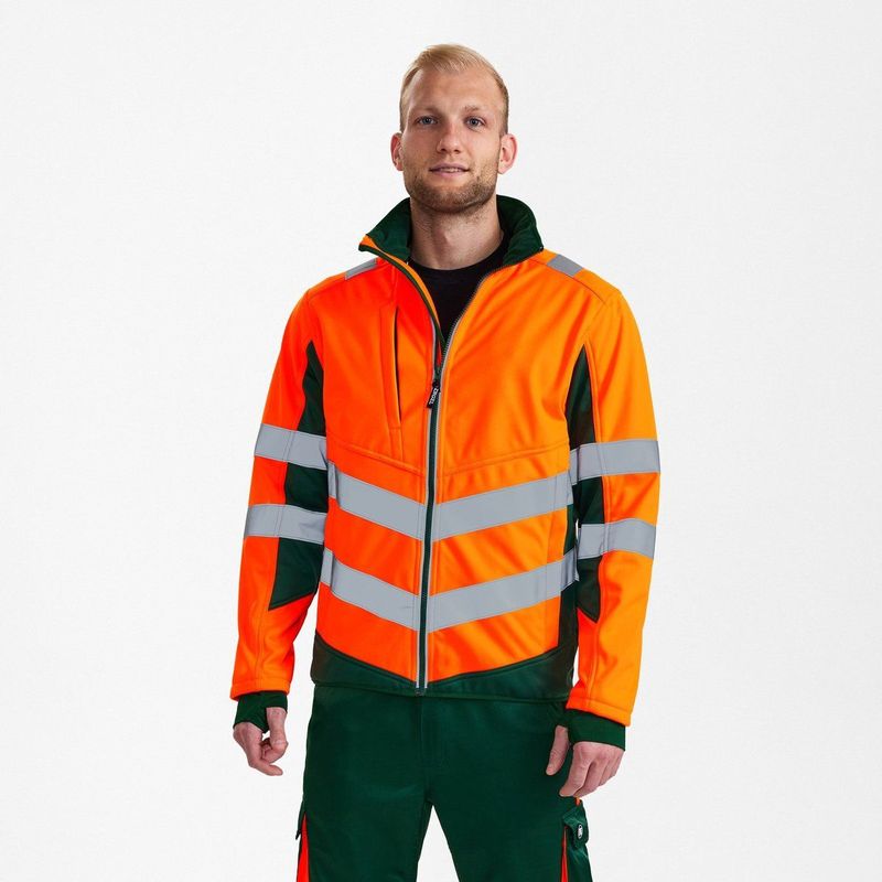 Engel - Safety 1158-237 - Softshell Jack - Hi-vis Orange / Green
