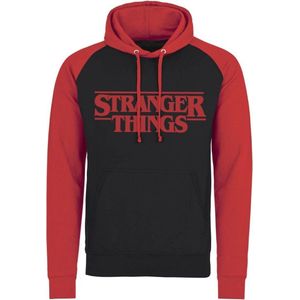Stranger Things Hoodie/trui -2XL- Logo Baseball Zwart/Rood