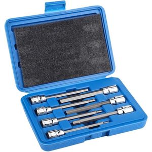 7-delige inbussleutelset - binnenzeskant - steeksleutelset - zeskantige bits - zeskantige dopsleutel - torx-schacht - extra lang - 110 mm - 3-4-5-6-7-8-10 mm .