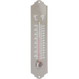 Esschert design thermometer - voor binnen en buiten - beton grijs - 30 x 7 cm - Celsius/fahrenheit
