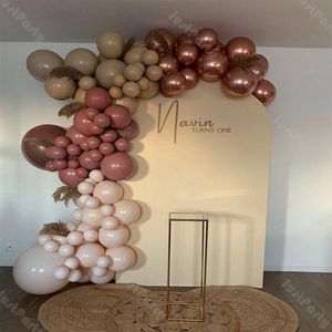 Retro / Vintage Ballonnen (3x dubbele ballon) | Effen  Beige - Off-White - Rose Goud en Dusty Rose | 8 stuks | Baby Shower - Kraamfeest - Verjaardag - Geboorte - Fotoshoot - Wedding - Birthday - Party - Feest - Huwelijk - Decoratie| DH collection
