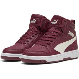 Puma - Rebound V6 Mid - Sneakers - Donkerrood/Ecru - Basketbalschoenen