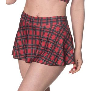 Banned Bikinibroekje -M- Wild plains tartan Ruitje Rood