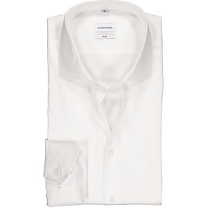 Seidensticker slim fit overhemd - wit fijn Oxford - Strijkvrij - Boordmaat: 39