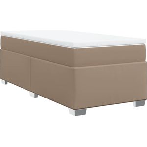 vidaXL - Boxspring - met - matras - kunstleer - cappuccinokleurig - 80x200 - cm