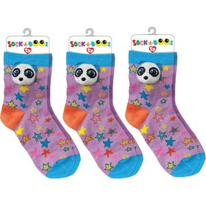 Sorprese The Kids - Kindersokken - 3 paar - 4-10 jaar oud - One size fits all - Panda - Cadeau - sokken