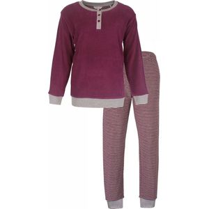 Tenderness Dames Pyjama - Badstof - Gestreept Dessin - Rood - Maat XL