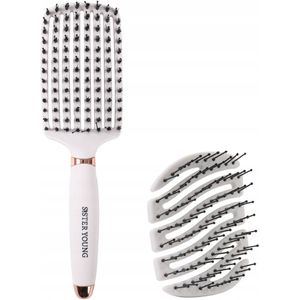 Luxe Haarborstel Set: Ovia Nude & Mila White NV