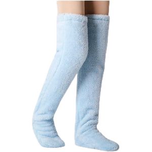 Zachte en dikke winterlegging voor thuis, boven de knie, extra lange sokken, warme sokken