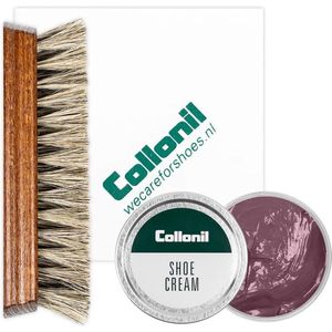 Collonil | Schoenpoets set 3-delig | Shoe cream | Poetsdoek | Borstel | Rosewood
