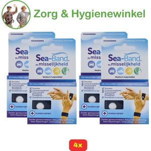 4x - Sea Band Polsband bij Misselijkheid Zwart - Voordeelverpakking!