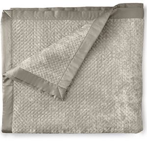 LINNICK Velvet Sprei - Taupe - 220x260cm - Bedsprei 2 persoons - Spreien - Bedsprei 220x260
