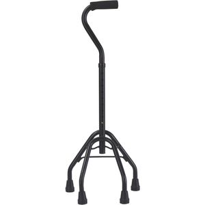 Vierpoot wandelstok tot 114 kg – In hoogte verstelbaar (zwart)