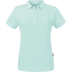 Russell - Pure Organic Polo Dames - Aqua - 100% Biologisch Katoen - S