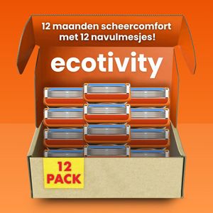 Ecotivity - Luxe Scheermesjes - Geschikt voor Gilette Fusion 5 - 12x Opzetstukken