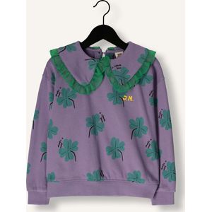 Jelly Mallow Lucky Clover Sweatshirt Truien & Vesten Meisjes - Sweater - Hoodie - Vest- Paars - Maat 140/146