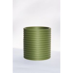 Plantenpot Poppy klein – kunststof bloempot met drainage en lekbak - Groen