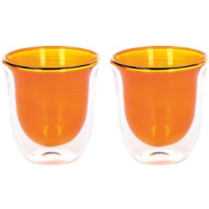 La Cafetière Koffieglas Core 220ml Dubbelwandig Oranje 2 Stuks