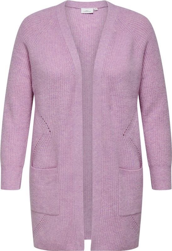 ONLY - CARMAKOMA - Vest - Mauve Mist - CARWHITNEY LS CARDIGAN KNIT