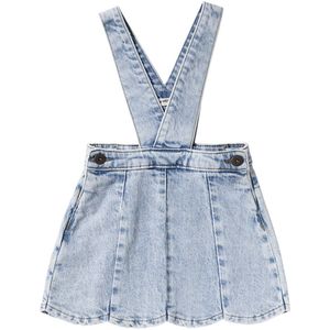 Your Wishes - Scallop Salopette Dress - Stretch Denim - Sky Blue