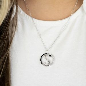 Ketting 925 zilver Yin Yang met zirkonia