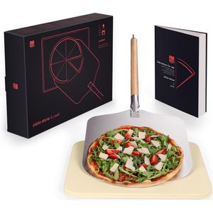 Blumtal - Pizzasteen met XL Pizza Schep - Professionele Pizza Set - Cordieriet Pizza Stone