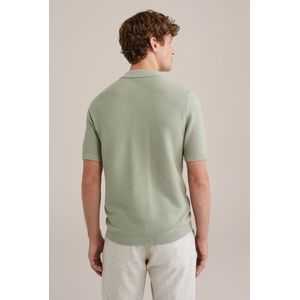 WE Fashion Heren regular fit polo van linnenmix