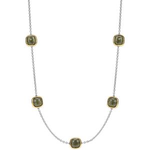 TI SENTO Dames Ketting - 925 zilver - Transparant kaki - Maat 42 - 34078KA
