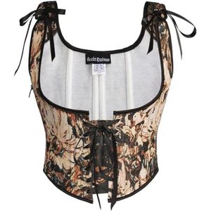 Renaissancekorset voor dames met bloemenprint en kant