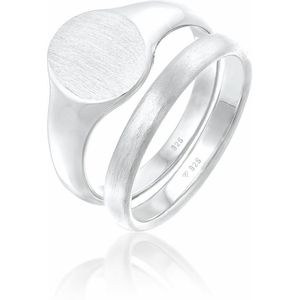 KUZZOI Heren Ring Heren zegelring ring set Basic Minimal Trend in 925 Sterling Zilver