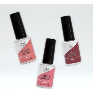 PN Selfcare - Gellak Set van 3 (Roze, Rood) - Cruelty Free - Semi Permanent - Gel Nagellak