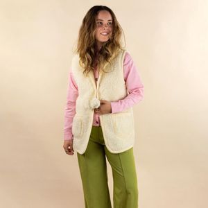Vest Wool Beige Pompom