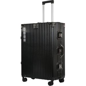 A To Z Traveller Safralu - Reiskoffer 77cm - Luxe Aluminium - 90L - Zwart - TSA Slot