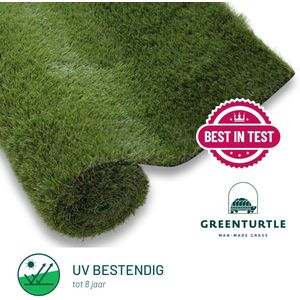 Green Turtle Premium Kunstgras - Grastapijt - 133x300cm - 26mm - CENTRAL PARK/STANLEY PARK - Artificieel Gras - Grastapijt voor buiten en binnen - Zeer zacht en realistische kwaliteit - Kunstgras voor buiten, tuin, balkon, terras of speelhoek