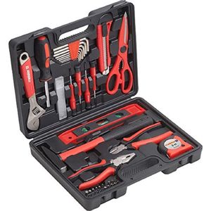Gereedschapskoffer Gevuld – Gereedschapset In Koffer & Gereedschapskist – Dopsleutelset, Momentsleutel, Schroevendraaierset & Handgereedschap – 44 Stuks