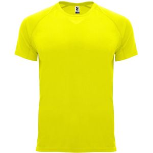 Fluorescent Geel unisex sportshirt korte mouwen Bahrain merk Roly maat XXL