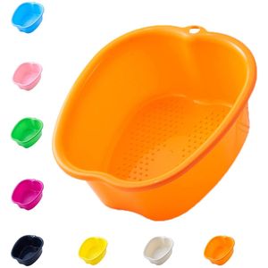 Ibenzoa® Grote en stabiele voetenbadkom voor ontspannend voetbad en pedicure in oranje kleur