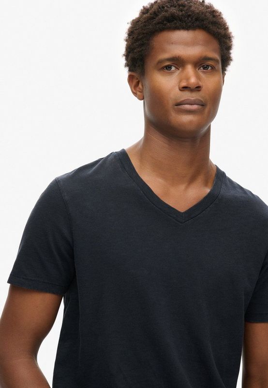 Superdry - Slub T-shirt - Korte Mouwen - V-hals - Slubstof - Relaxed Fit