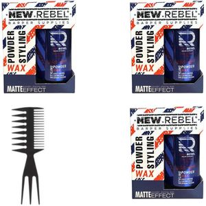 New Rebel Matte Poeder Wax 3 stuks - Gold style - Haar Haarstyling - Haarwax, Poeder Wax, Powder, Styling, Wax - 60.gr