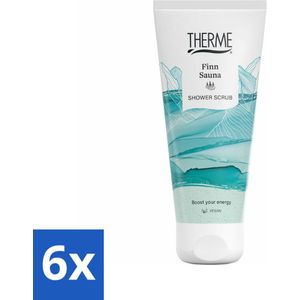 6 x Therme - Finn Sauna - Douche Scrub - Verfrissend - Verzorgend - 200ml - Saunadouche - Sauna Scrub - Eucalyptus - Menthol - Huidverzorging