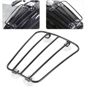 Bagagerekplank voor Motorfietsbrandstoftank Met Sterke Zuignappen Universele Bagagehouder met Zuignap Bagagedragerbeugel(zwart)