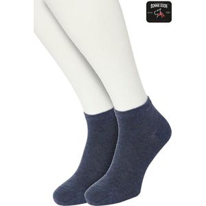 Bonnie Doon Tencel Sneakersokken Heren Jeans Blauw maat 39/42 - 2 paar - Licht, Ademend, Soepel - Zeer Comfortabel en Zacht - Zakken niet af - Korte sokken - Business Line - Antibacteriëel - Milieubewust - Donkerblauw - Denim Blue - OL2020022.213