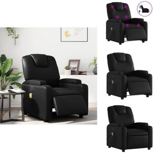 vidaXL Elektrisch Verstelbare Massagestoel - Elektrisch Verstelbare Massagestoelen - Massagestoel - Fauteuil - Massagestoel verstelbaar elektrisch kunstleer zwart