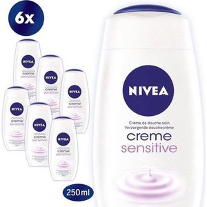 NIVEA Creme Sensitive Douchecrème - 6 x 250ml - Voordeelverpakking