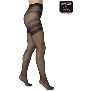 Bonnie Doon Curvy Line Dames Panty 20 Denier maat 56/58 5XL Zwart - Plus Size Panty - Lycra Xceptionelle - Maatje meer Panty - Zeer Chique en Comfortabel - Hoge Rekbaarheid - Grote maten - Extra Comfort - Black - BP051981.101