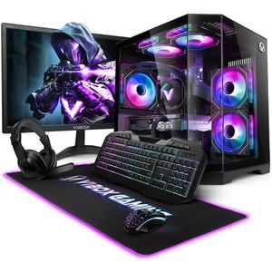 Vibox IV-454 Complet Game PC • 24"" Monitor • AMD Ryzen 7 5700X 4,6 GHz • Radeon RX 9070 16 GB • 16 GB RAM • 1 TB NVMe M.2 SSD • Windows 11 • WiFi