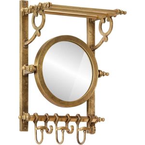 vidaXL - Bagagerek - met - kleerhangers - en - spiegel - wandmontage - aluminium