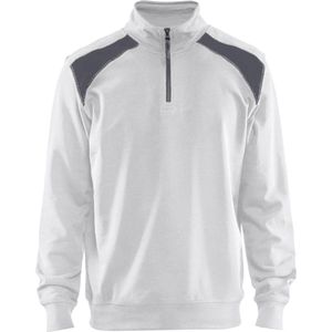Blaklader - 335311581094 - Sweater - Wit/Grijs - Halve Rits